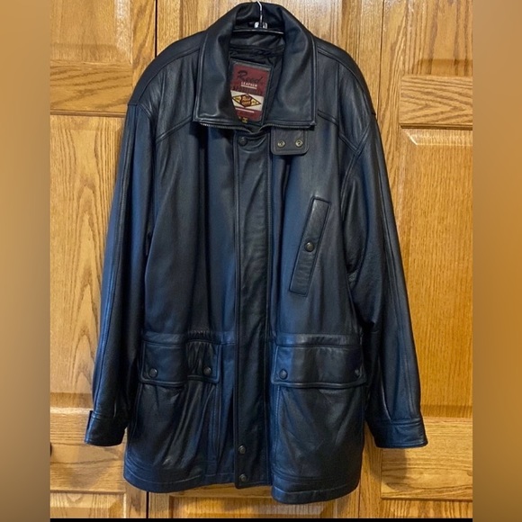 Reed Leather Coat with zip-out lining